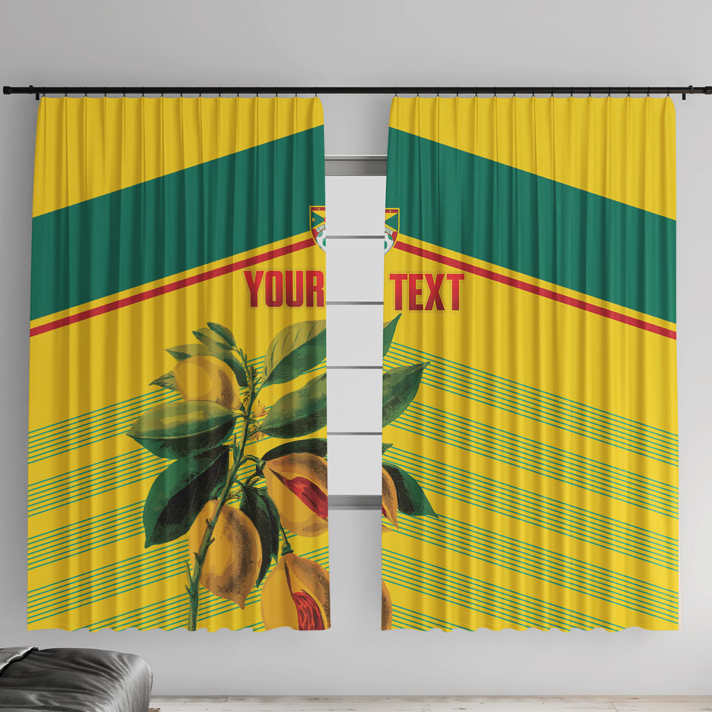 Grenada Football 2026 Custom Window Curtain Go Spice Boys Nutmeg Yellow Version
