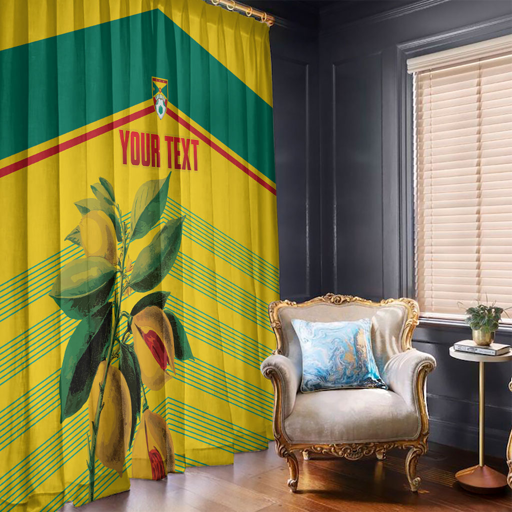 Grenada Football 2026 Custom Window Curtain Go Spice Boys Nutmeg Yellow Version