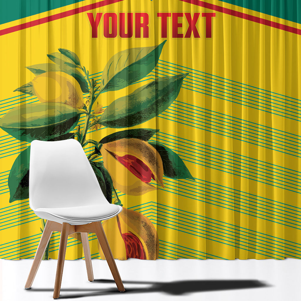 Grenada Football 2026 Custom Window Curtain Go Spice Boys Nutmeg Yellow Version