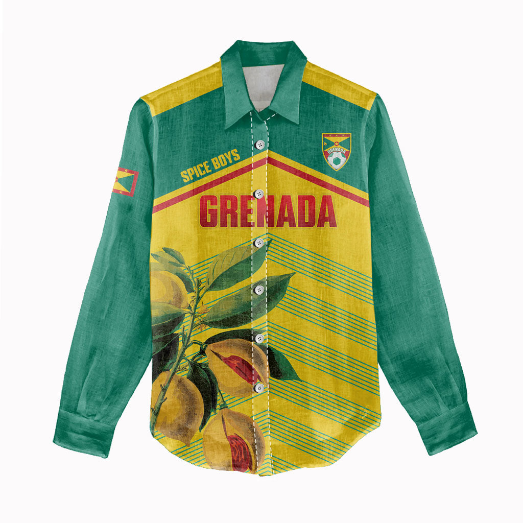 Grenada Football 2026 Custom Women Casual Shirt Go Spice Boys Nutmeg Yellow Version