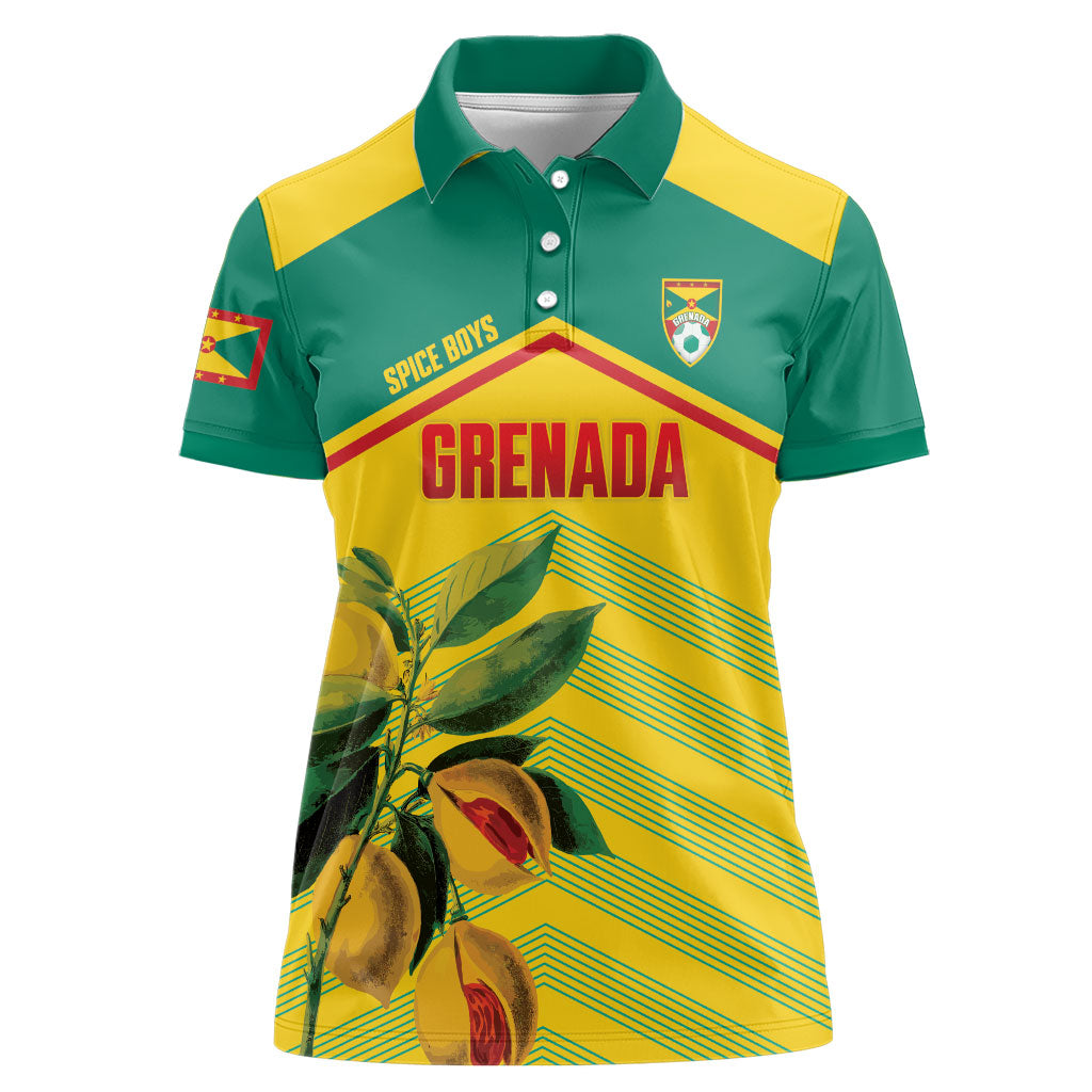 Grenada Football 2026 Custom Women Polo Shirt Go Spice Boys Nutmeg Yellow Version