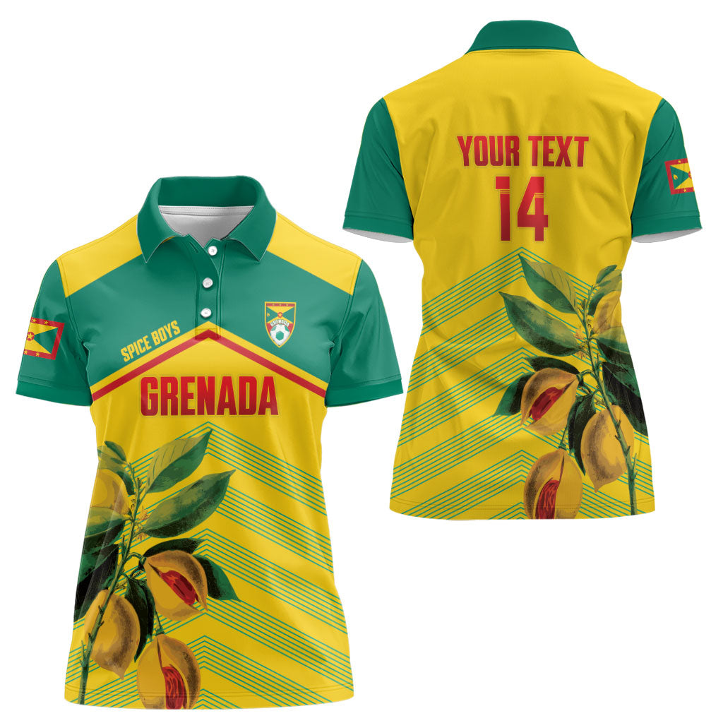 Grenada Football 2026 Custom Women Polo Shirt Go Spice Boys Nutmeg Yellow Version