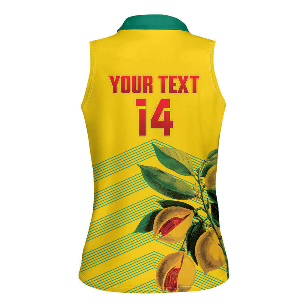Grenada Football 2026 Custom Women Sleeveless Polo Shirt Go Spice Boys Nutmeg Yellow Version