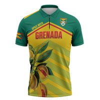 Grenada Football 2026 Custom Zipper Polo Shirt Go Spice Boys Nutmeg Yellow Version