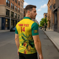 Grenada Football 2026 Custom Zipper Polo Shirt Go Spice Boys Nutmeg Yellow Version
