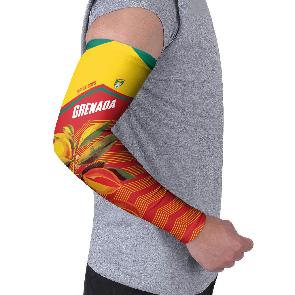 Grenada Football 2026 Custom Arm Sleeves Go Spice Boys Nutmeg Red Version