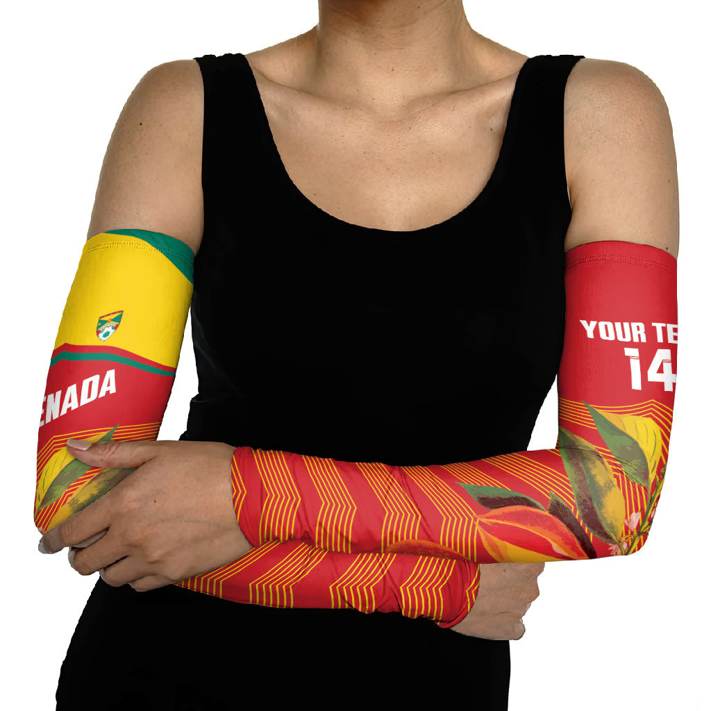 Grenada Football 2026 Custom Arm Sleeves Go Spice Boys Nutmeg Red Version