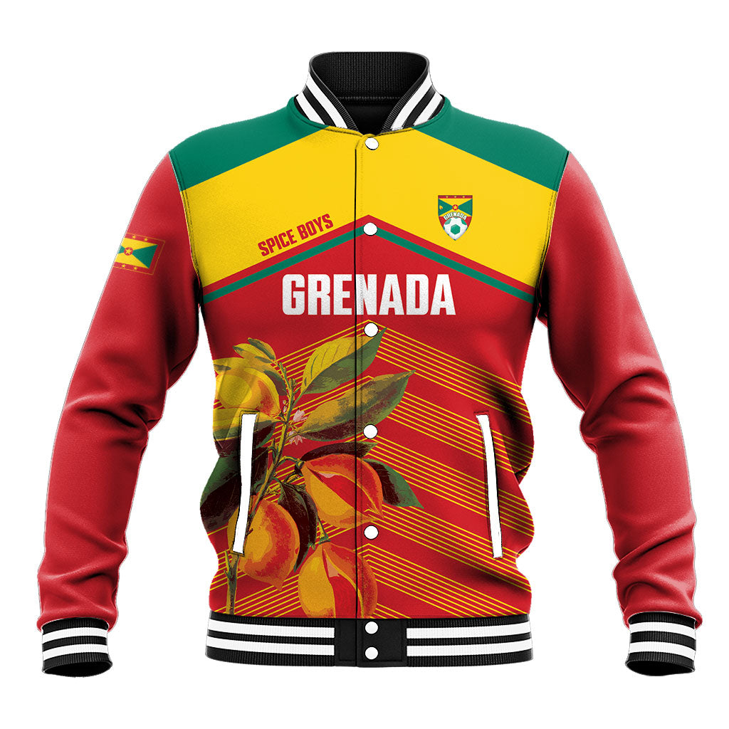 Grenada Football 2026 Custom Baseball Jacket Go Spice Boys Nutmeg Red Version