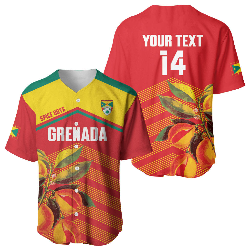 Grenada Football 2026 Custom Baseball Jersey Go Spice Boys Nutmeg Red Version