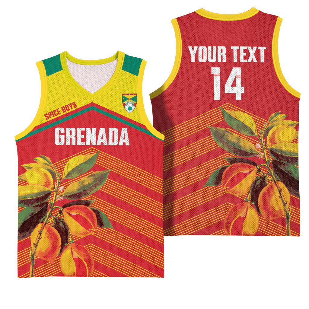 Grenada Football 2026 Custom Basketball Jersey Go Spice Boys Nutmeg Red Version