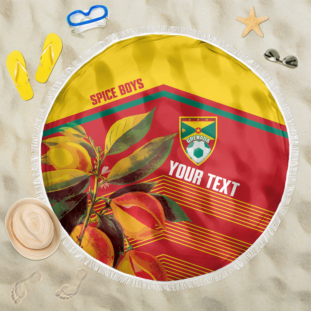Grenada Football 2026 Custom Beach Blanket Go Spice Boys Nutmeg Red Version