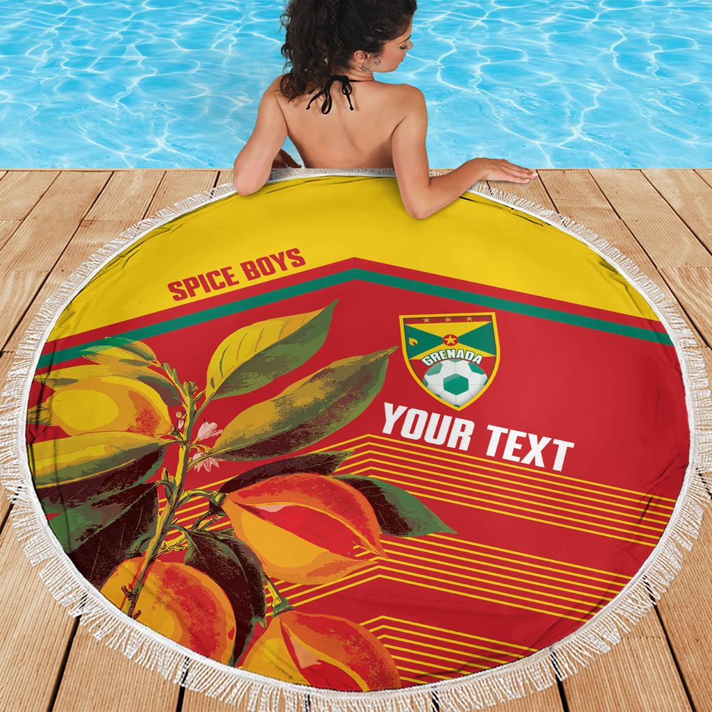 Grenada Football 2026 Custom Beach Blanket Go Spice Boys Nutmeg Red Version