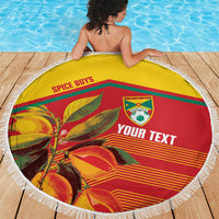 Grenada Football 2026 Custom Beach Blanket Go Spice Boys Nutmeg Red Version