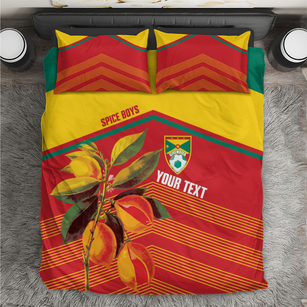Grenada Football 2026 Custom Bedding Set Go Spice Boys Nutmeg Red Version