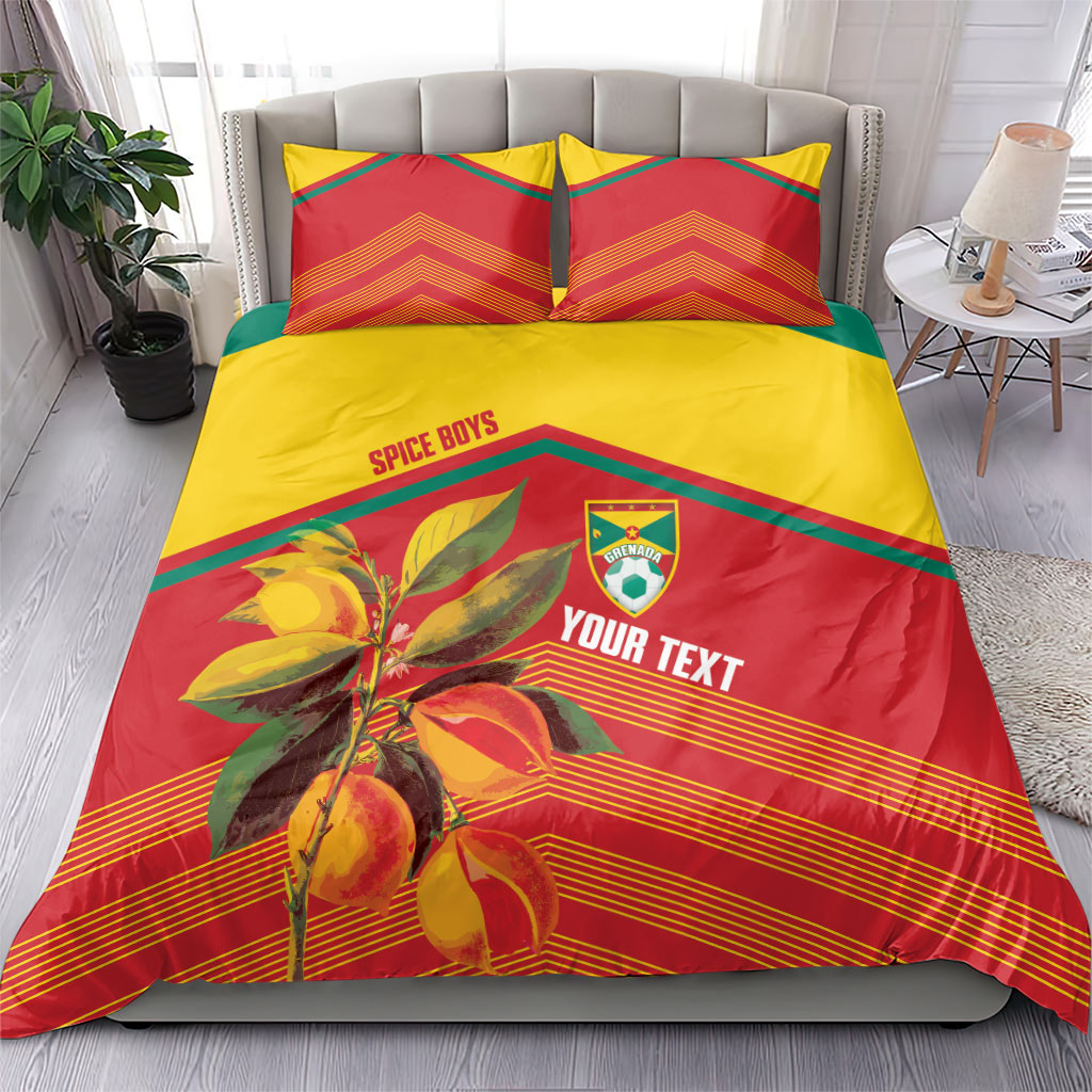 Grenada Football 2026 Custom Bedding Set Go Spice Boys Nutmeg Red Version
