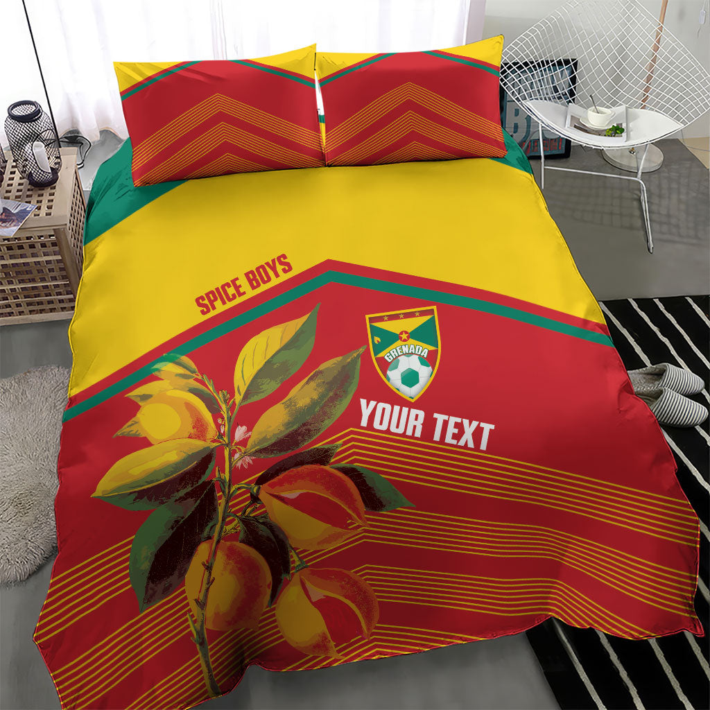 Grenada Football 2026 Custom Bedding Set Go Spice Boys Nutmeg Red Version
