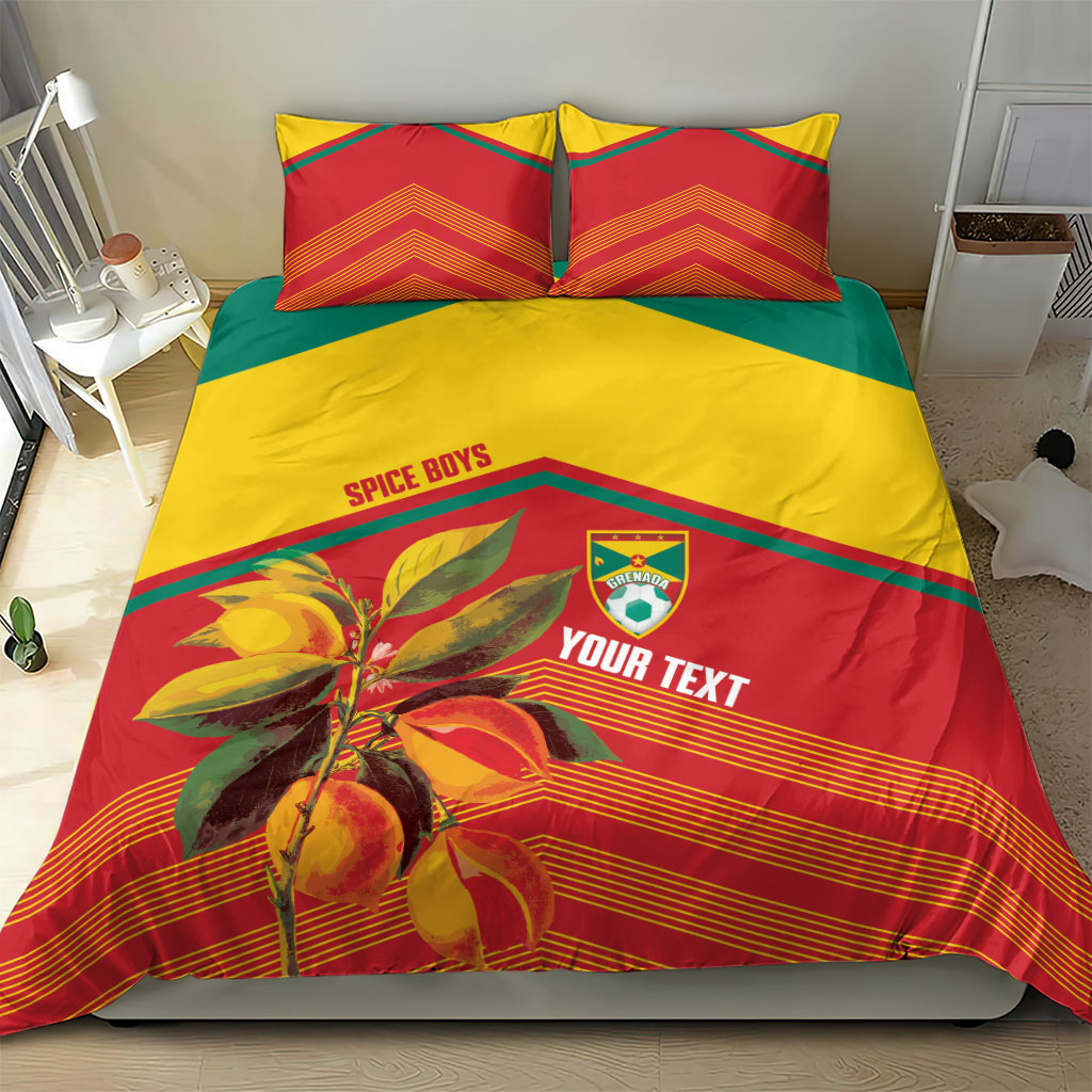 Grenada Football 2026 Custom Bedding Set Go Spice Boys Nutmeg Red Version