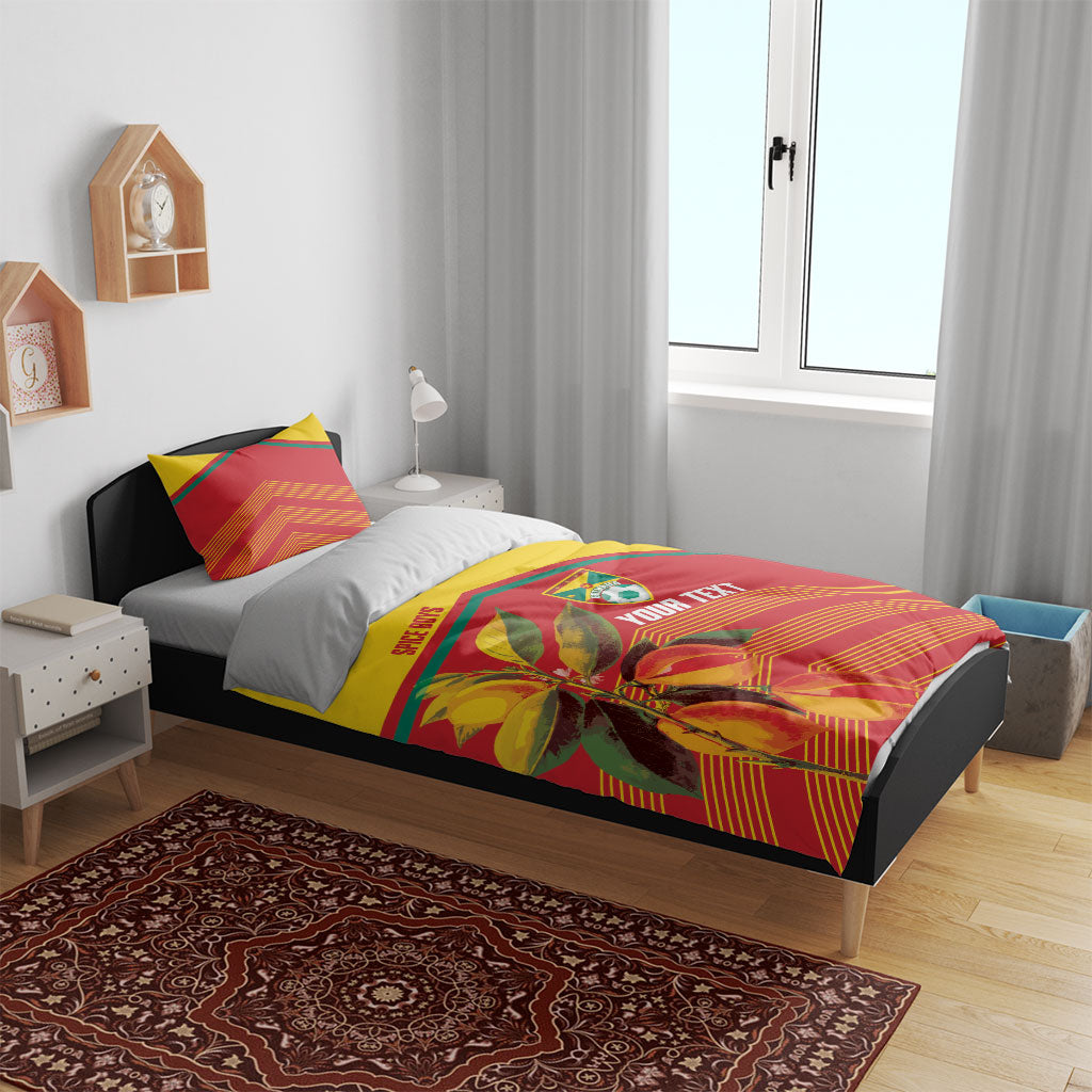 Grenada Football 2026 Custom Bedding Set Go Spice Boys Nutmeg Red Version