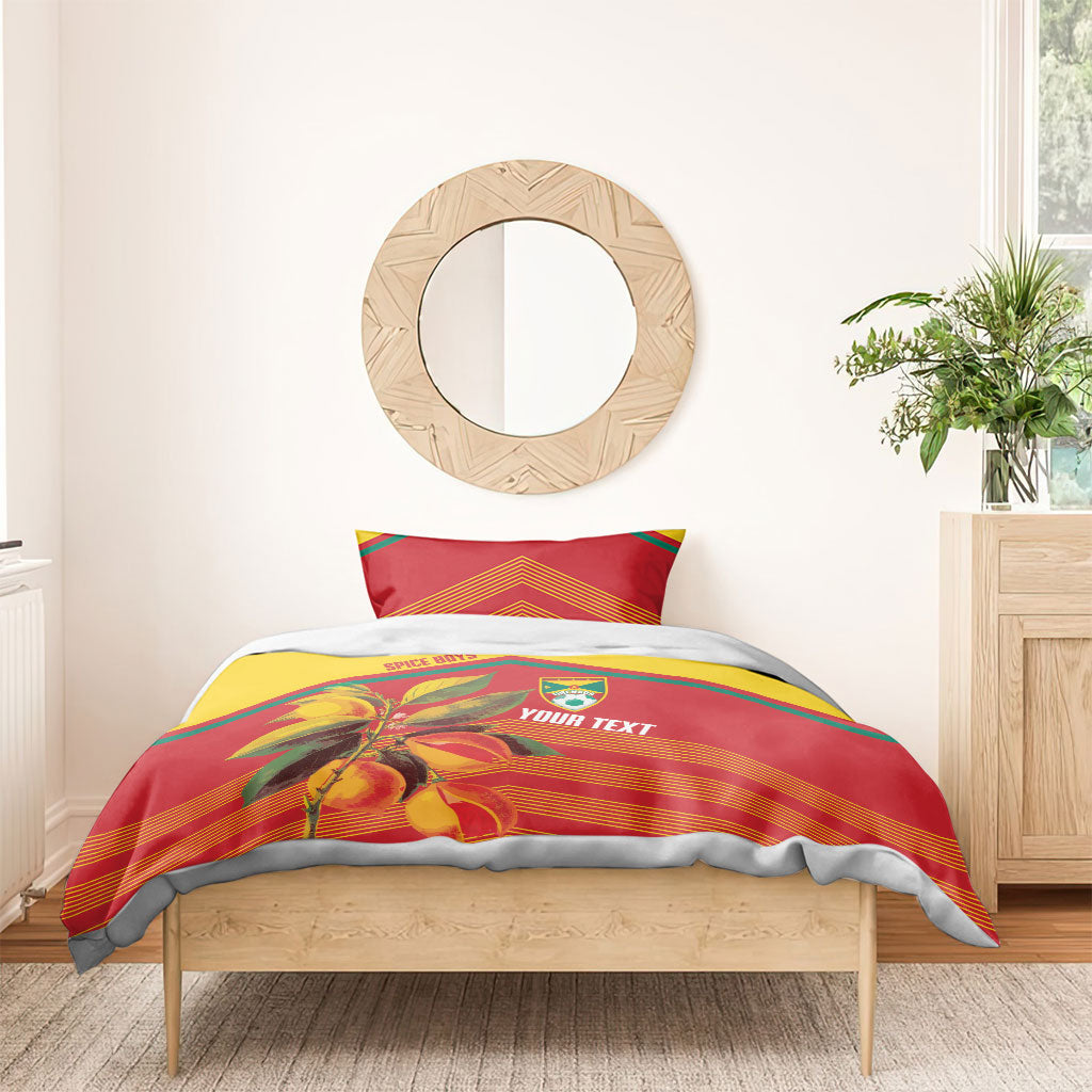 Grenada Football 2026 Custom Bedding Set Go Spice Boys Nutmeg Red Version