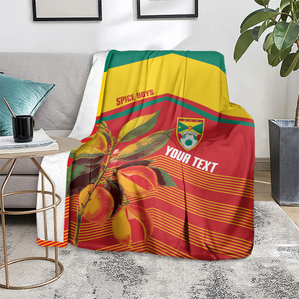 Grenada Football 2026 Custom Blanket Go Spice Boys Nutmeg Red Version