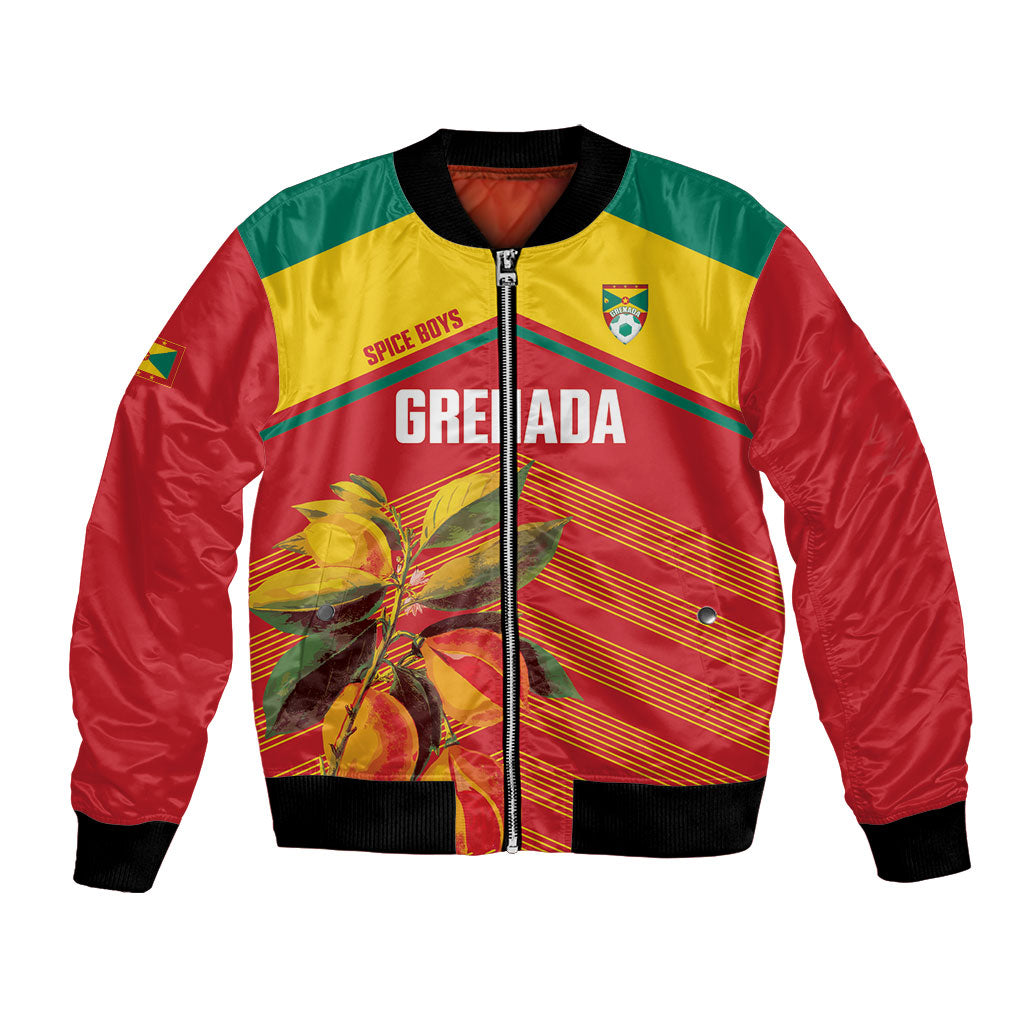 Grenada Football 2026 Custom Bomber Jacket Go Spice Boys Nutmeg Red Version