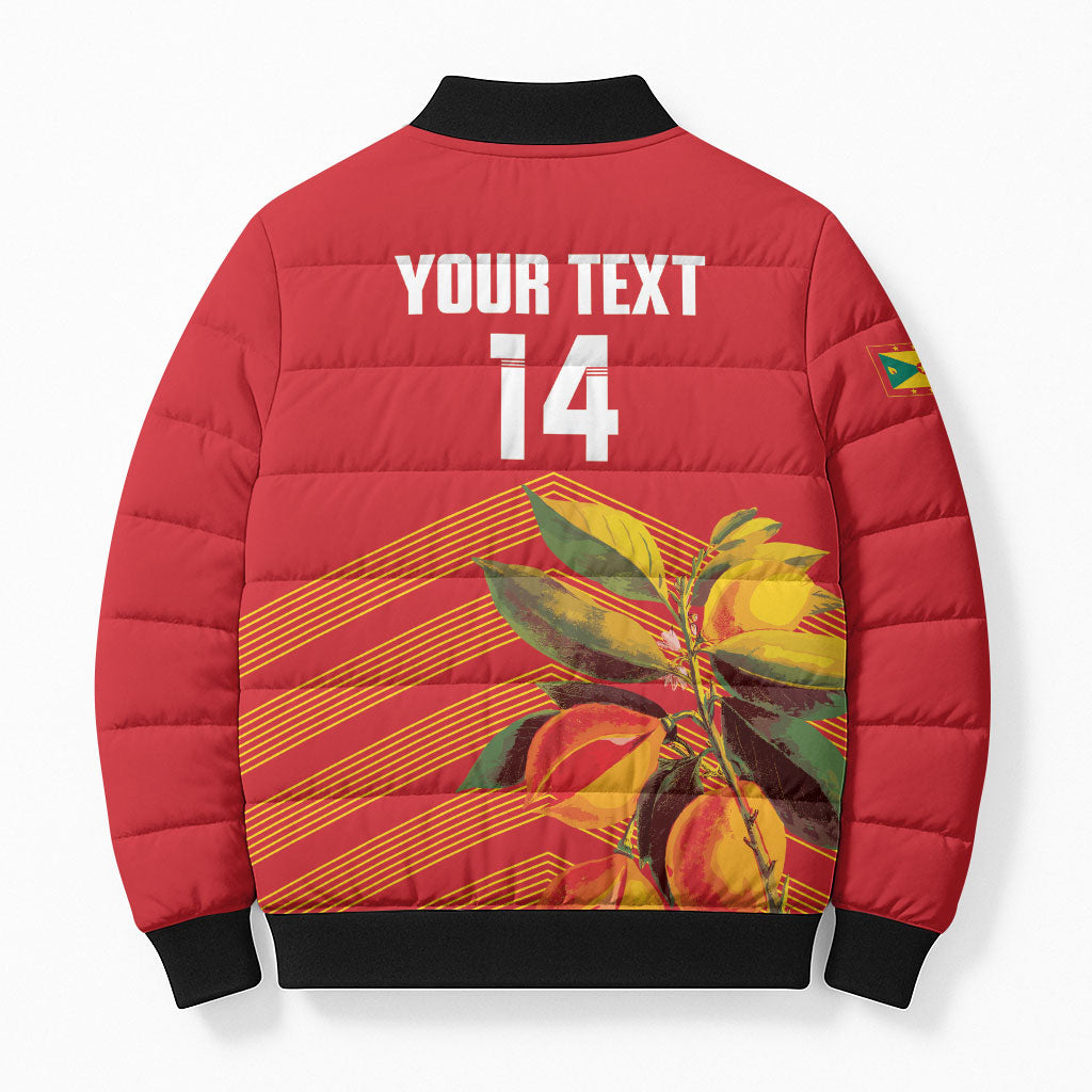 Grenada Football 2026 Custom Bomber Puffer Jacket Go Spice Boys Nutmeg Red Version