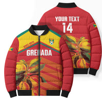 Grenada Football 2026 Custom Bomber Puffer Jacket Go Spice Boys Nutmeg Red Version