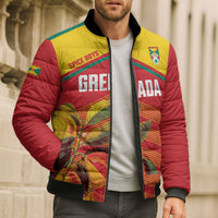 Grenada Football 2026 Custom Bomber Puffer Jacket Go Spice Boys Nutmeg Red Version