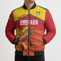Grenada Football 2026 Custom Bomber Puffer Jacket Go Spice Boys Nutmeg Red Version