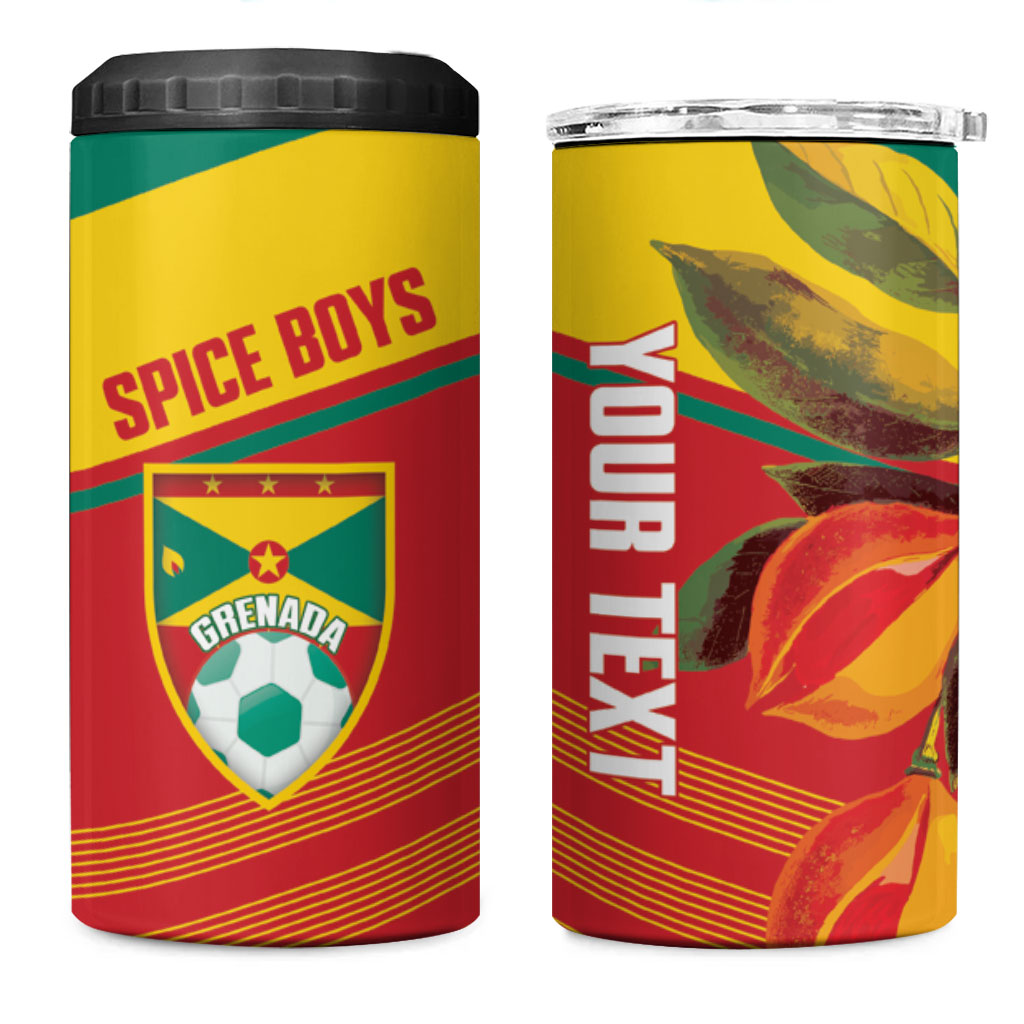 Grenada Football 2026 Custom 4 in 1 Can Cooler Tumbler Go Spice Boys Nutmeg Red Version