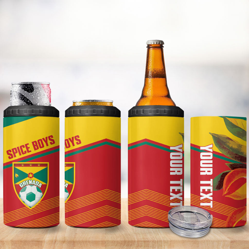 Grenada Football 2026 Custom 4 in 1 Can Cooler Tumbler Go Spice Boys Nutmeg Red Version