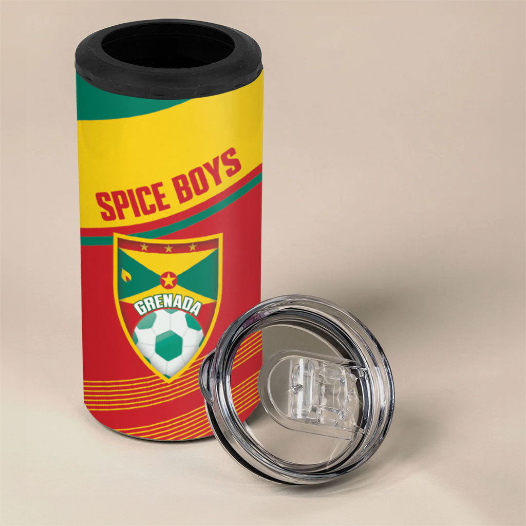 Grenada Football 2026 Custom 4 in 1 Can Cooler Tumbler Go Spice Boys Nutmeg Red Version