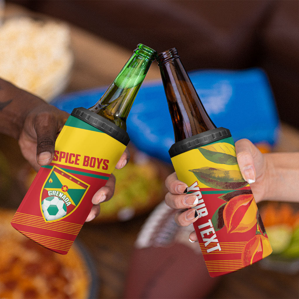 Grenada Football 2026 Custom 4 in 1 Can Cooler Tumbler Go Spice Boys Nutmeg Red Version