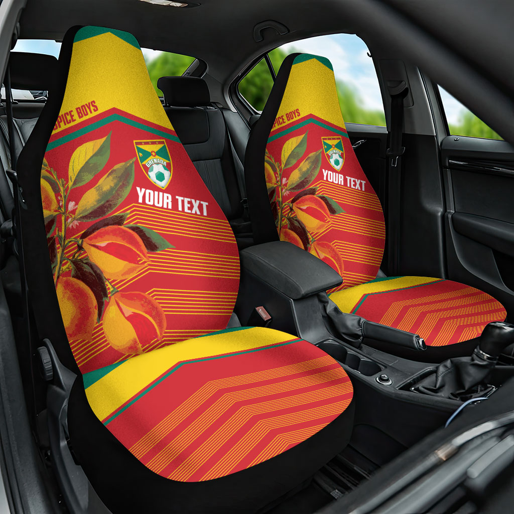 Grenada Football 2026 Custom Car Seat Cover Go Spice Boys Nutmeg Red Version