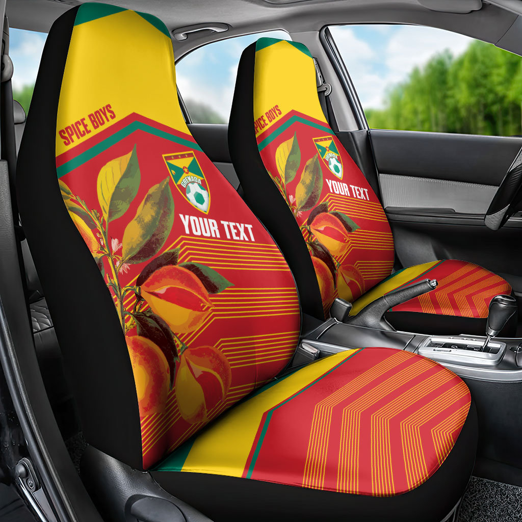 Grenada Football 2026 Custom Car Seat Cover Go Spice Boys Nutmeg Red Version