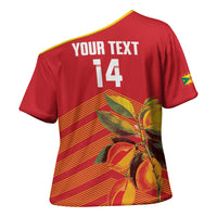 Grenada Football 2026 Custom Cross Shoulder Shirt Go Spice Boys Nutmeg Red Version