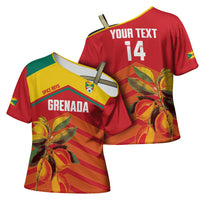 Grenada Football 2026 Custom Cross Shoulder Shirt Go Spice Boys Nutmeg Red Version