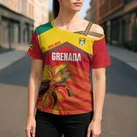 Grenada Football 2026 Custom Cross Shoulder Shirt Go Spice Boys Nutmeg Red Version
