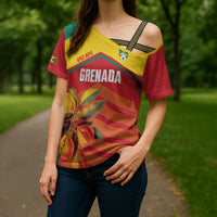 Grenada Football 2026 Custom Cross Shoulder Shirt Go Spice Boys Nutmeg Red Version