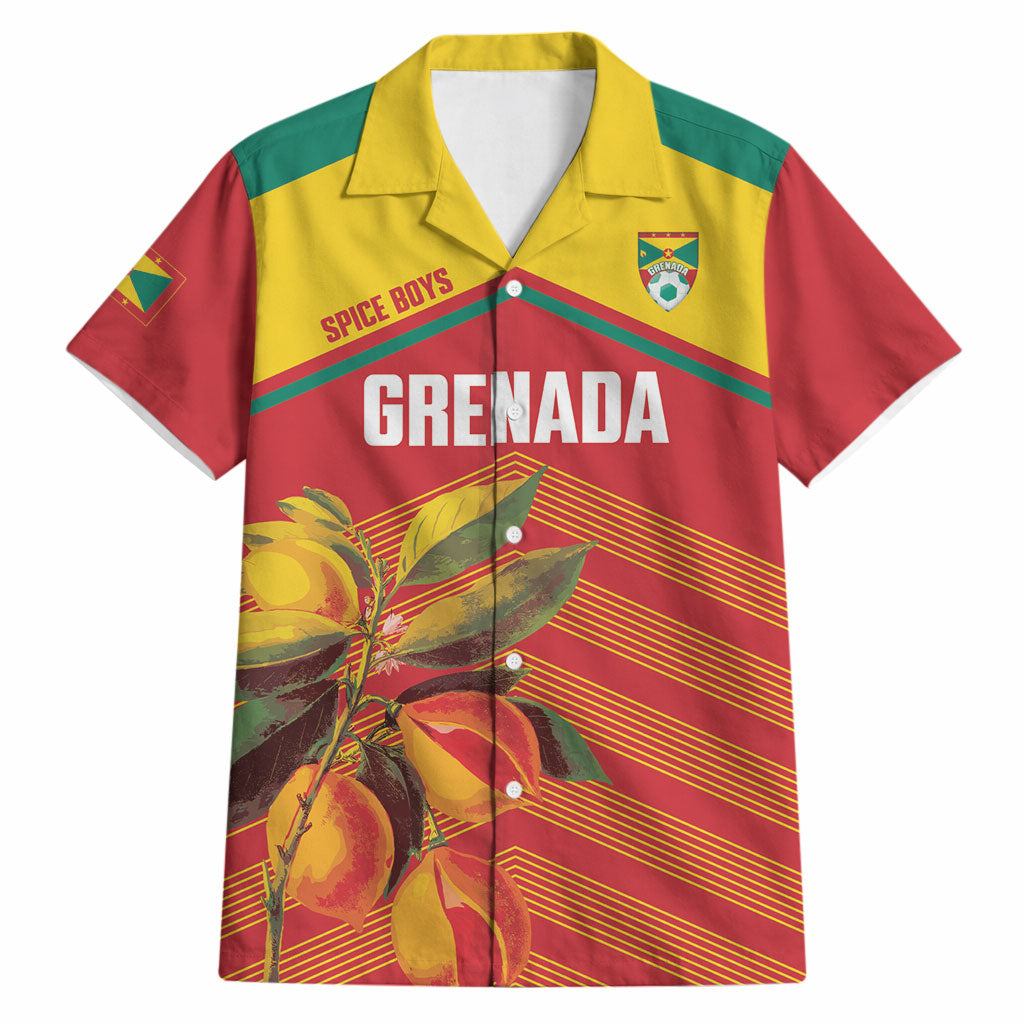 Grenada Football 2026 Custom Hawaiian Shirt Go Spice Boys Nutmeg Red Version