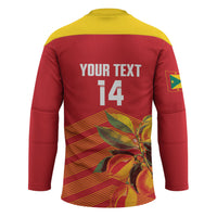 Grenada Football 2026 Custom Hockey Jersey Go Spice Boys Nutmeg Red Version
