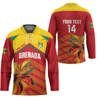Grenada Football 2026 Custom Hockey Jersey Go Spice Boys Nutmeg Red Version