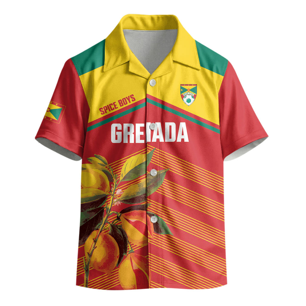 Grenada Football 2026 Custom Kid Hawaiian Shirt Go Spice Boys Nutmeg Red Version