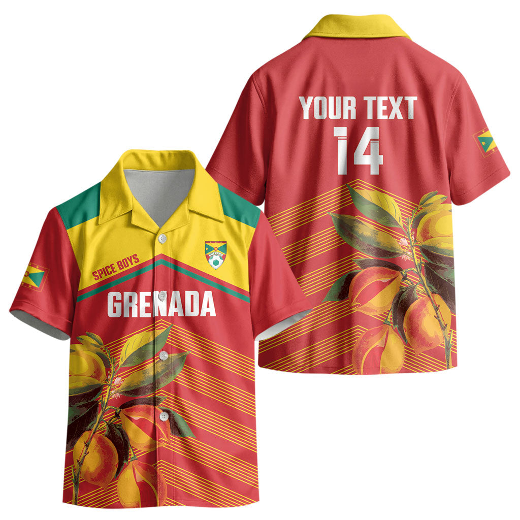 Grenada Football 2026 Custom Kid Hawaiian Shirt Go Spice Boys Nutmeg Red Version