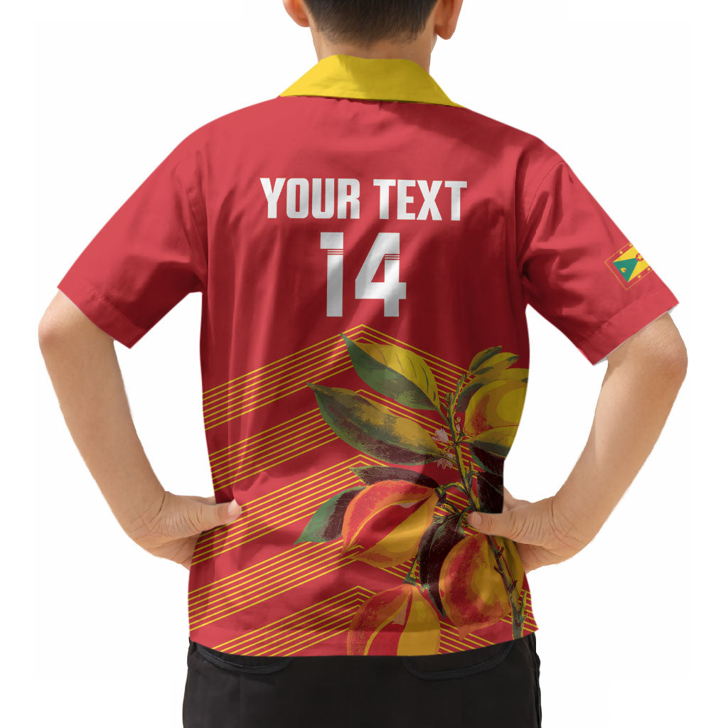 Grenada Football 2026 Custom Kid Hawaiian Shirt Go Spice Boys Nutmeg Red Version