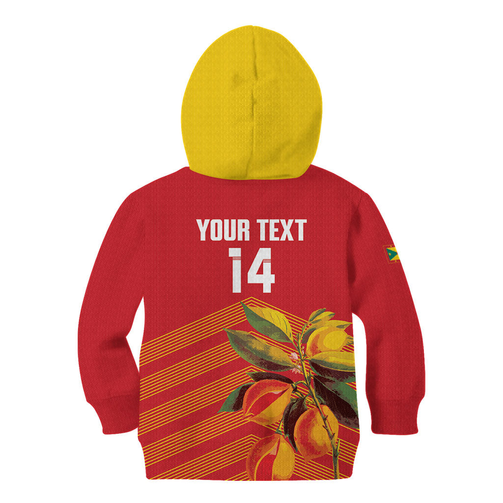 Grenada Football 2026 Custom Kid Hoodie Go Spice Boys Nutmeg Red Version