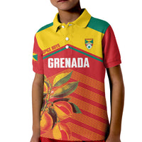 Grenada Football 2026 Custom Kid Polo Shirt Go Spice Boys Nutmeg Red Version