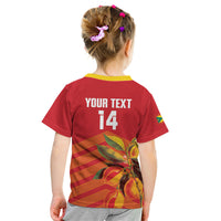 Grenada Football 2026 Custom Kid T Shirt Go Spice Boys Nutmeg Red Version