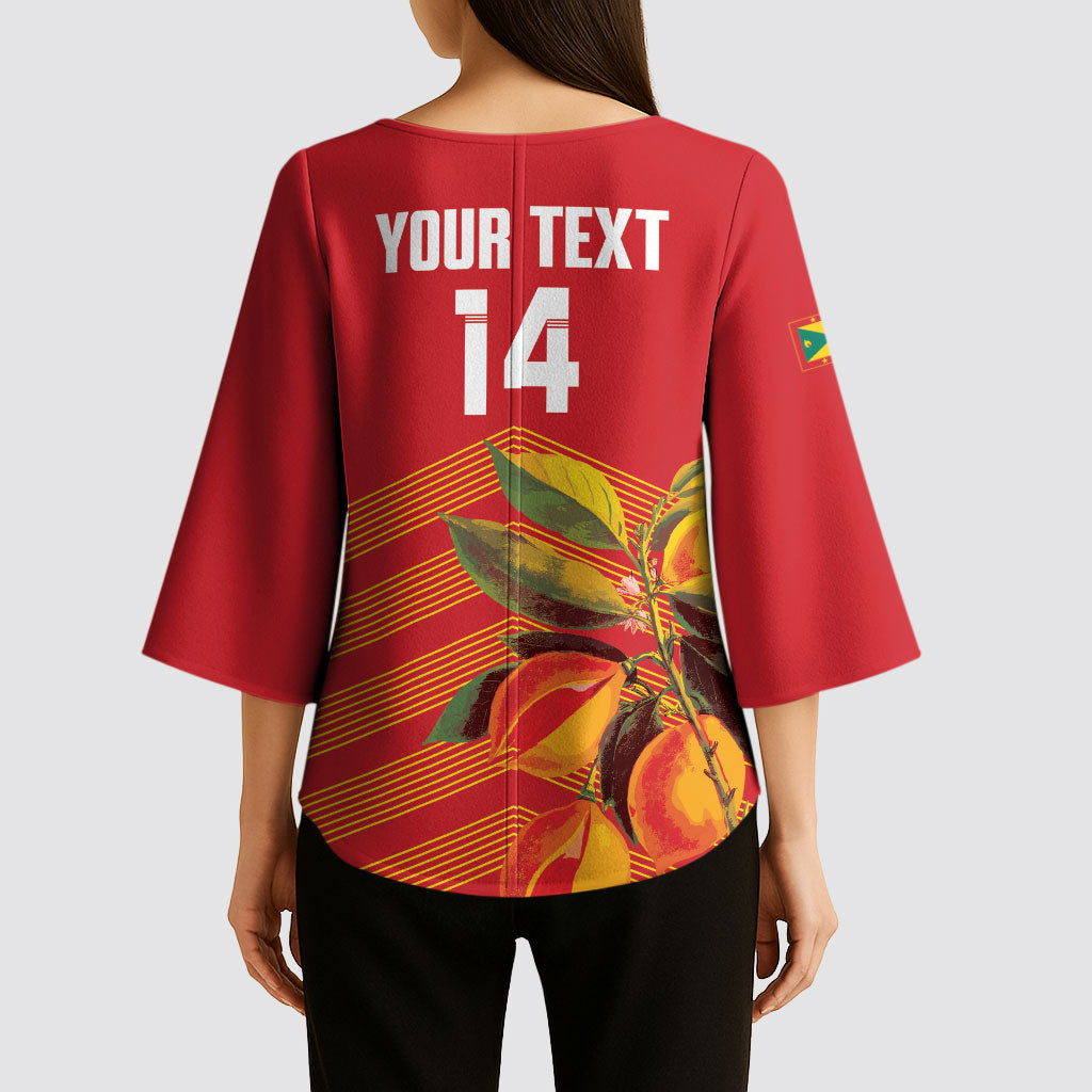 Grenada Football 2026 Custom Kimono Sleeve Blouse Go Spice Boys Nutmeg Red Version