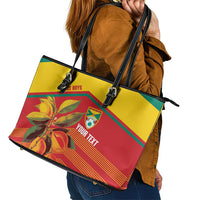 Grenada Football 2026 Custom Leather Tote Bag Go Spice Boys Nutmeg Red Version